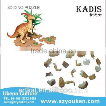 hot sell style new dinosaur toys 3d wooden dinosaur puzzle