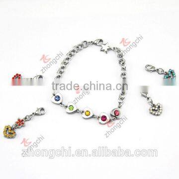 Lovely charms bracelet, colorful stone bracelet for young girl jewelry