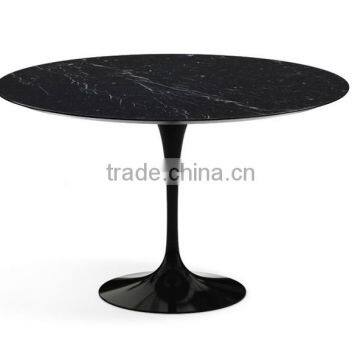 Black Oval Marble Saarinen Tulip Oval Dining Table