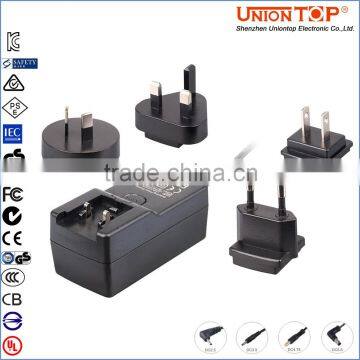 Universal interchangeable multiple plug 17V 1A power adapter