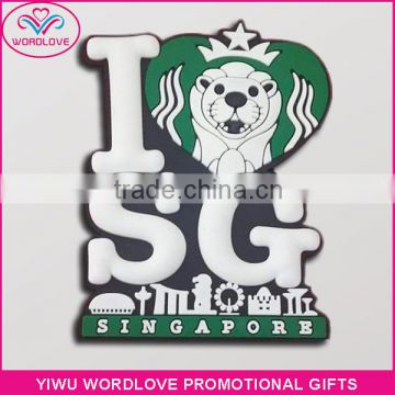 Custom Tourist Souvenir Gift 3d Soft PVC Singapore Fridge Magnet For Promotion