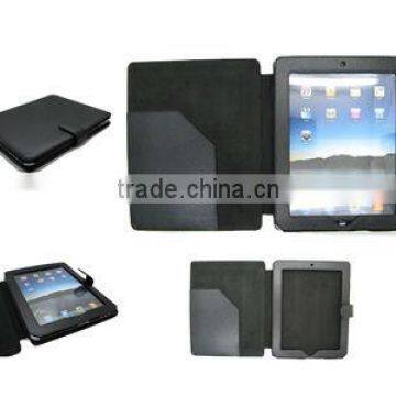 New book style smart cover leather case for ipad2 with id card slot