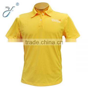 Custom Yellow Embroidery Mesh Pique Polo Uniform Workwear