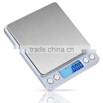 Stainless Steel Top Digital Pocket Kitchen Food Jewelry Weight Compact Scale With Tare Function