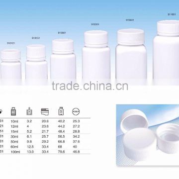 Hot selling Cheap and high quality white HDPE bottle with cap from 12ml to 100ml