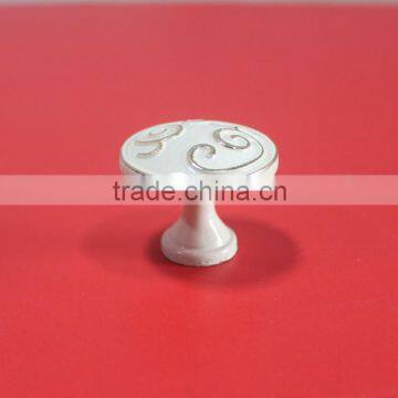 Round Zinc Alloy furniture Knobs and Ivory White Cabinet Knob and Flower Design Drawer Knob