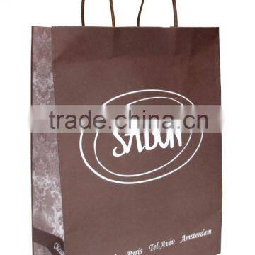 Logo print kraft paper bag with twist handle