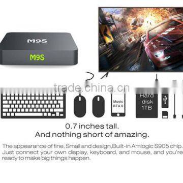 2016 New Arrival M9S S905 1G 8G tv Box Android5.1 WIFI 2.4G Bluetooth Support OEM