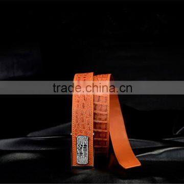 Genuine Crocodile Leather Belts for Men Classsic Buckle Belt Brown photo-3