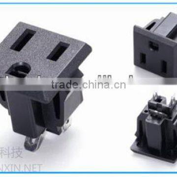 Snap in type power socket, american 3 pin power socket outlet connector china manufacturer
