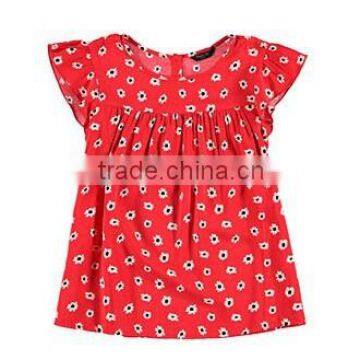 2015 Summer Lovely Daisy Print Cap Sleeve girls Tunic Dress Custom