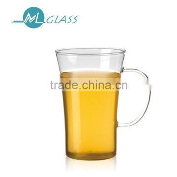 300ml glass drinking glass beer cup with handle ZB143