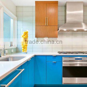 Prefab Home Decoration Frameless Matte Glass Kitchen Cabinets photo-5