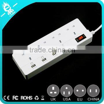 4 Outlet/Home Office Surge Protector With 4 Port Desktop USB Charging Station photo-3