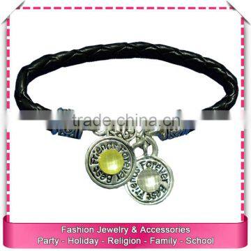 Unisex friendship bracelets bulk, hot sale personalized leather bracelets