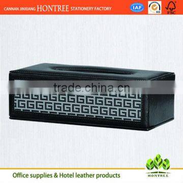 high quality genuine leather cover tissue box for hotel