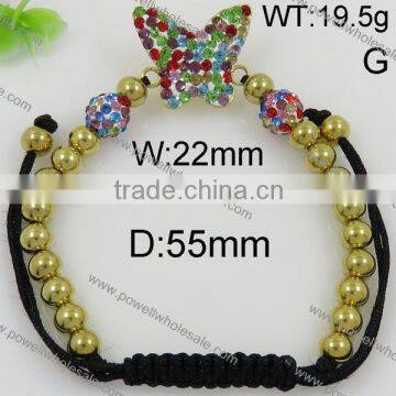 Butterfly shape latest gold beads bracelet girl model