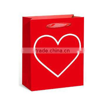 Shining Red Glitter valentine gift paper bag