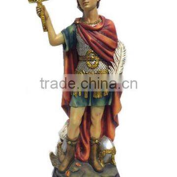 2016 Factory poly resin messenger statue soldier champion with cross Jesus figurine