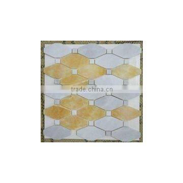 White and yellow mix name octagon and white dot decoration for room