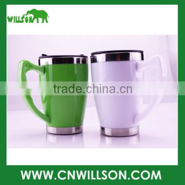 Cheap custom stainless steel thermal mug with handle