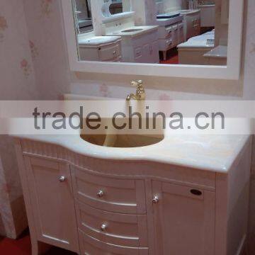 kangchen solid wood,oak wood bathroom cabinet withTouch screen lamp mirror cabinet