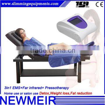 Lingmei pressotherapy equipment air pressure massage infrared heating electrostimulation 3 in 1 for lymph drainage&fat burn