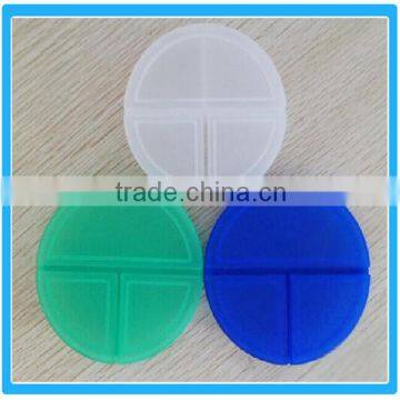 2016 Latest Plastic Pill Case Round Pill Box 3 Compartments Pill Case Logo Print