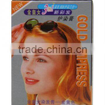 Kim Wong female hair color cream hair dye golden yellow dyeing shampoo wholesale China supplier