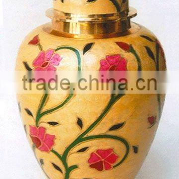 Brass Cremation Urn in Velvet Box