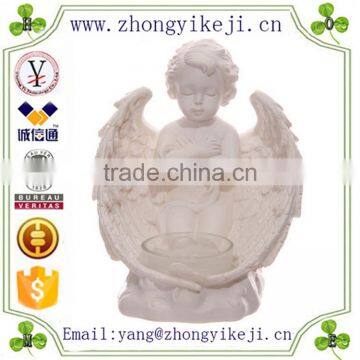 factory custom made hot new product polyresin angel candle holder