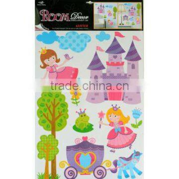 2 x Fantastic Removable Glitter Wall Bedroom Room Stickers - Fairytale Princess Design