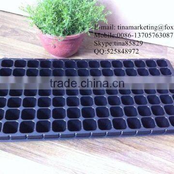 Custom High Quality Black Shining 98 Cell Plastic Nursery Pots Seed Trays for Flower Propagation photo-2