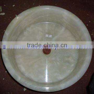 Stylaish PURE WHITE ONYX ROUND BOWL SHAPED SINKS AND BASINS photo-5