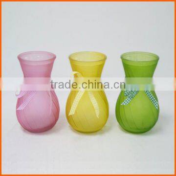 Colored new design frosted glass vase