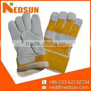 Warm safety leather working 10.5" gloves