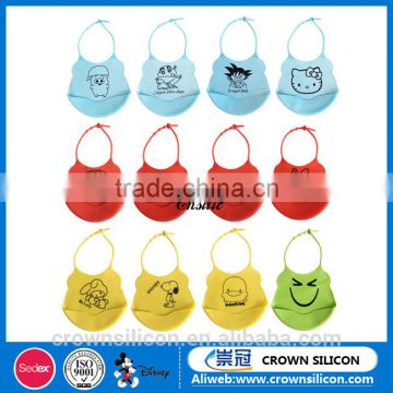 Food grade high quality waterproof silicone baby bib,Eco-Friendly Cheap Custom silicone baby bib