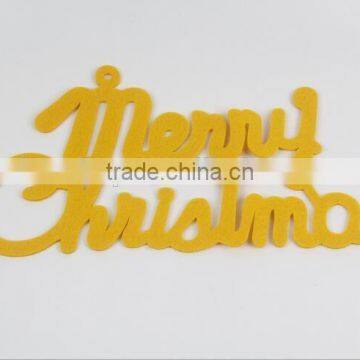 Christmas Decorative English Alphabet Merry Christmas Word Hanging Decorations Non-woven Golden Christmas Decorations