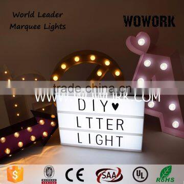 party decorative cinematic light box with letters