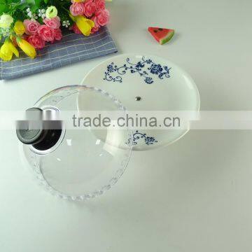 Stock Ceramic White Cake Plates With Decal and Lid photo-2