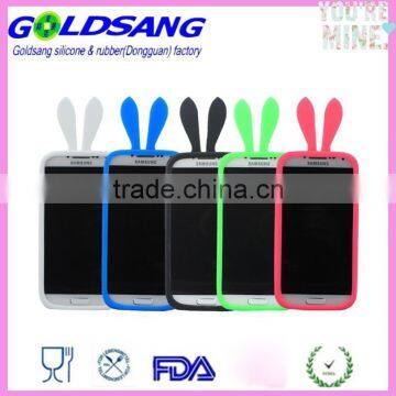 Universal Silicone Ring Frame Rabbit Ear Cell Phone Case photo-2