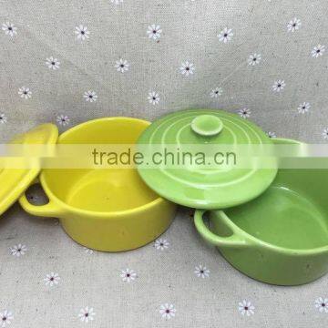 Stocked Ceramic Soup Pot Milk Pot Bakeware Bowl With Handle photo-6