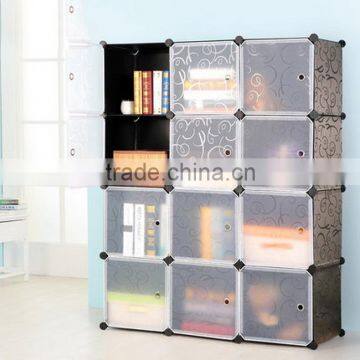Multipurpose Home Bookcase Storage Cabinet Plastic Waterproof Wardrobe Furniture photo-2