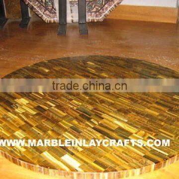 Semi Precious Tiger Eye Dining Table Tops