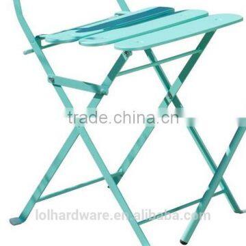 3 Piece Bistro Set Folding Patio Table and Chairs, Blue photo-4