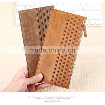 Top Cowhide Leather Tan Color Rfid Blocking Men Zipper Card Holder Wallet photo-5