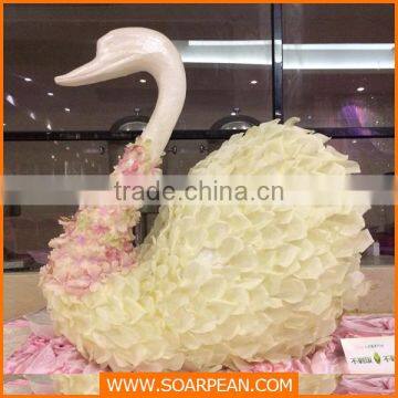 Exquisite Fiberglass Life-size Decorative Swan Statue photo-2