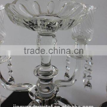 Jingyage Crystal Candelabra Wedding Centerpieces Glass Candelabra Wedding photo-5