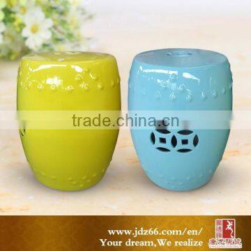 Modern China Design Blue Hollow-out Ceramic Stool photo-4