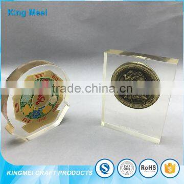 Low Price Cheap Acrylic Desk Paper Weight Acrylic Coin Display Stand photo-4